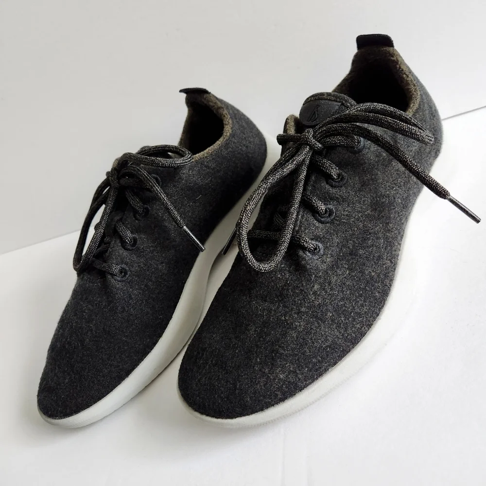 Allbirds Lace-Up Merino Wool Runners In Dark Gray, Mens Size 9